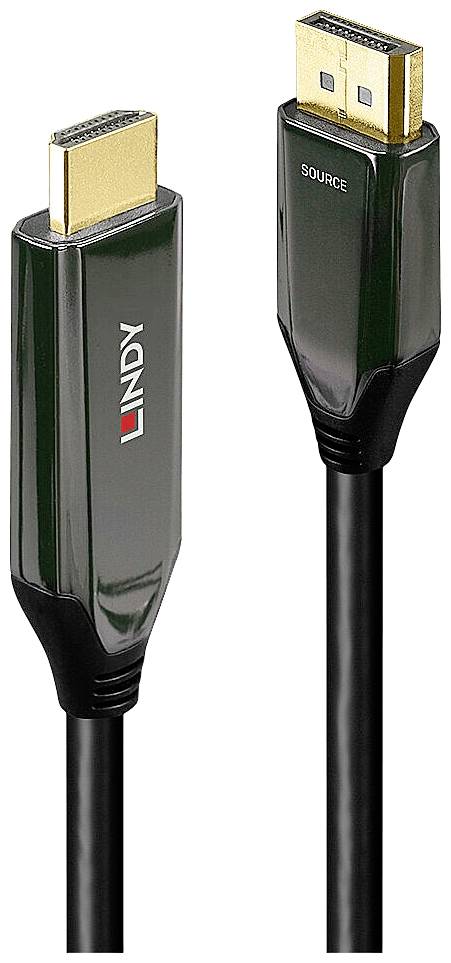 LINDY Kijelző csatlakozó / HDMI Átalakító kábel DisplayPort dugó, HDMI-A dugó 2.00 m Fekete 40931 Di