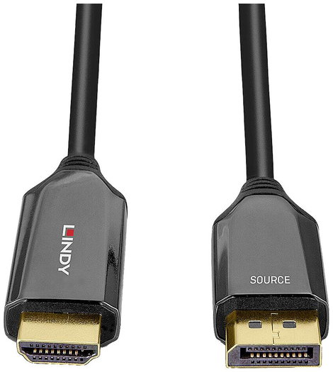 LINDY Kijelző csatlakozó / HDMI Átalakító kábel DisplayPort dugó, HDMI-A dugó 2.00 m Fekete 40931 Di 4. kép