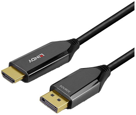 LINDY Kijelző csatlakozó / HDMI Átalakító kábel DisplayPort dugó, HDMI-A dugó 2.00 m Fekete 40931 Di 5. kép