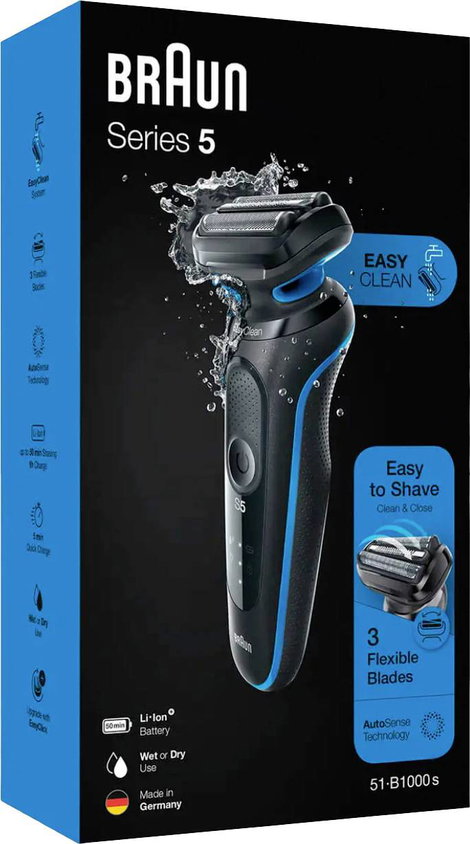 Braun B1000s Fólia borotva Fekete 4. kép