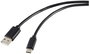 Renkforce USB kábel USB 2.0 USB-C® dugó, USB-A dugó 1.80 m Fekete Tejes árnyékolás RF-5720398 bélyegkép