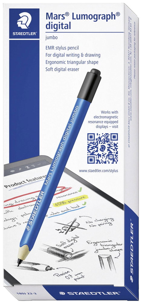 Staedtler Mars® Lumograph® digital jumbo Digitális toll Nyomásra érzékeny íróhegy, Precíz íróheggyel 3. kép