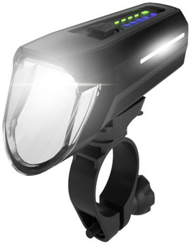 FISCHER FAHRRAD Frontlicht 100 Lux Kerékpár fényszóró LED Akkuról üzemeltetett Fekete