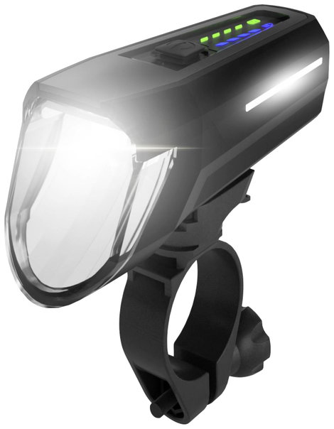 FISCHER FAHRRAD Frontlicht 100 Lux Kerékpár fényszóró LED Akkuról üzemeltetett Fekete