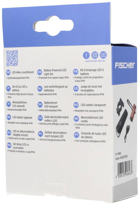 FISCHER FAHRRAD 45 LUX, small-box Kerékpár világítás készlet LED Fekete 11. kép