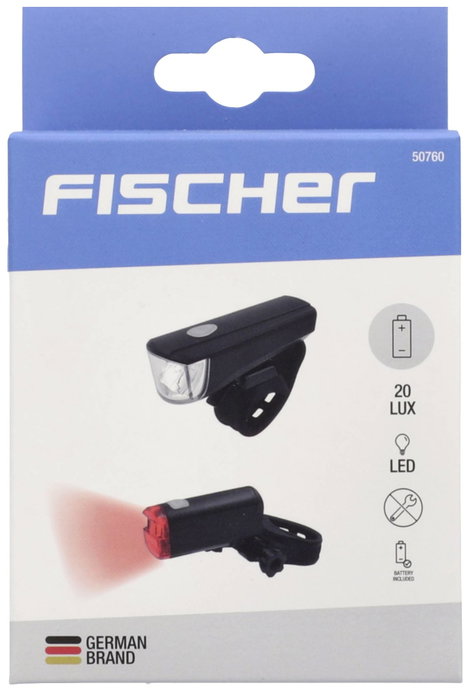 FISCHER FAHRRAD Kerékpár világítás készlet LED Elemekről üzemeltetett Fekete 8. kép