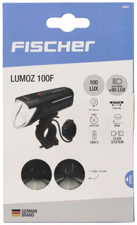 FISCHER FAHRRAD Kerékpár fényszóró LED Elemekről üzemeltetett Fekete 3. kép