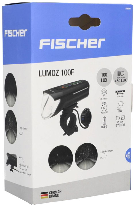 FISCHER FAHRRAD Kerékpár fényszóró LED Elemekről üzemeltetett Fekete 5. kép