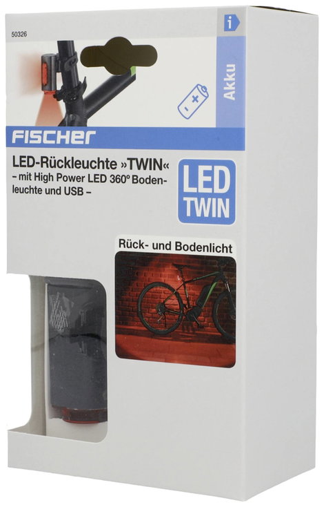 FISCHER FAHRRAD TWIN Kerékpár hátsó világítás LED Fekete 7. kép