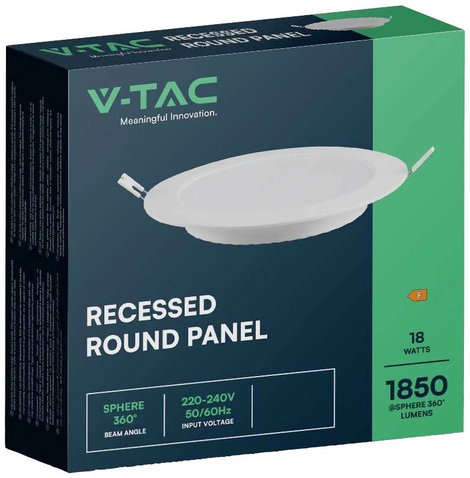 V-TAC 7866 LED-es beépíthető panel EEK: E (A - G) 18 W Hidegfehér Fehér 3. kép