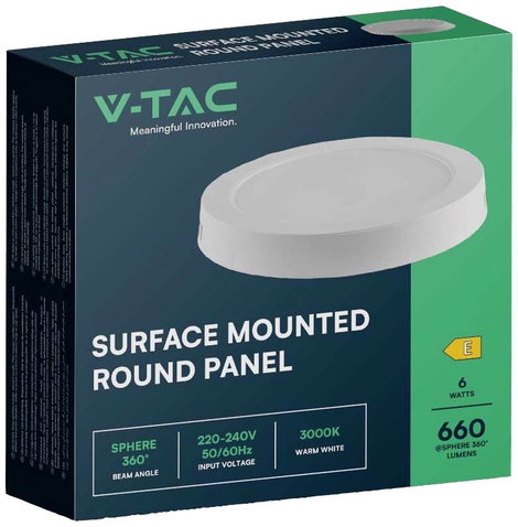 V-TAC VT-60006-RD 7872 LED-es ráépíthető lámpa EEK: E (A - G) 6 W Hidegfehér Fehér 3. kép