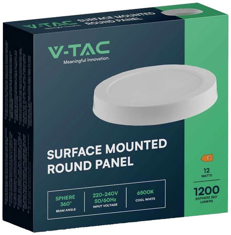 V-TAC VT-60012-RD 7875 LED-es ráépíthető lámpa EEK: F (A - G) 12 W Hidegfehér Fehér 3. kép