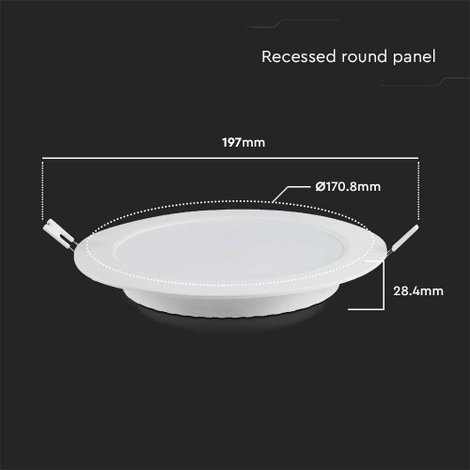 V-TAC 7862 LED-es beépíthető panel EEK: F (A - G) 12 W Semleges fehér Fehér 4. kép