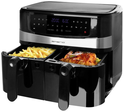 EMERIO AF-126672.4 Forrólevegős fritőz 2400 W Fekete