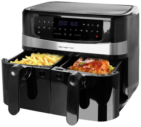 EMERIO AF-126672.4 Forrólevegős fritőz 2400 W Fekete 5. kép