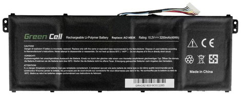 Green Cell Notebook akku AC14B3K 15.2 V 3000 mAh Acer 3. kép