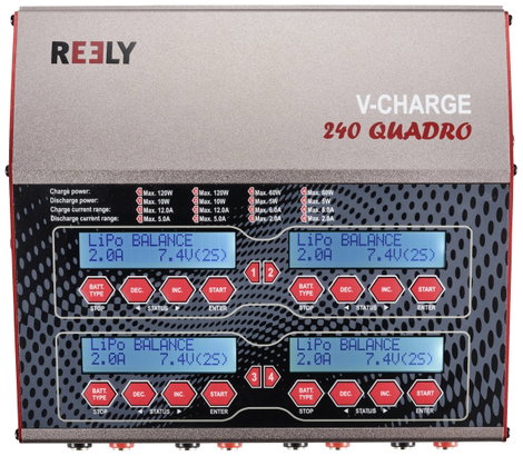 Reely V-Charge 240 Quadro Modell multifunkciós töltő 12 V, 230 V 12 A LiPolimer, Lítiumion, LiFePO, 3. kép