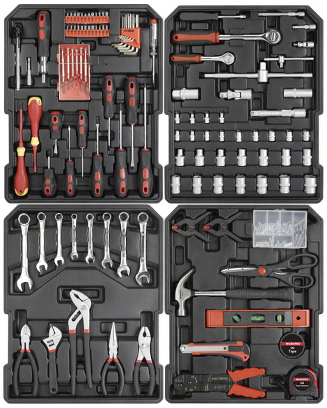 WorkPro WP1050 WP1050 Szerszámkészlet hordtáskában, görgőkkel 1050 részes 2. kép