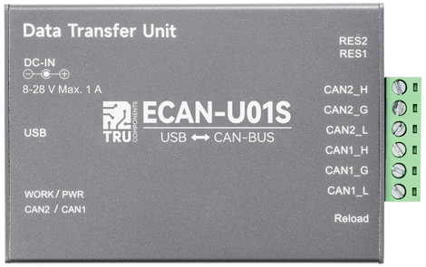 TRU COMPONENTS TC-11224920 TC-ECAN-U01S Can átalakító USB, CAN-Bus 8 V/DC, 28 V/DC 1 db 3. kép