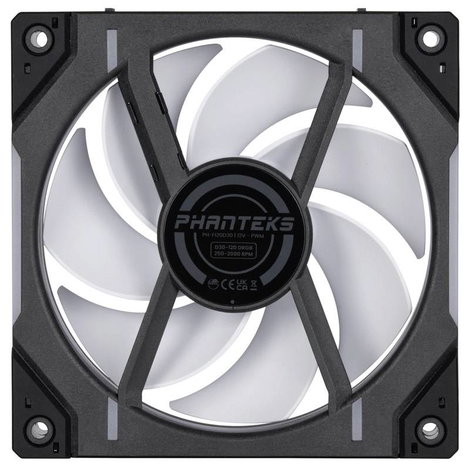 Phanteks D30 PWM Regular Airflow D-RGB Számítógépház ventilátor Fekete (Sz x Ma x Mé) 120 x 120 x 30 4. kép
