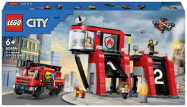 LEGO® CITY 60414 Tűzoltószertár forgótányéros létrás járművel