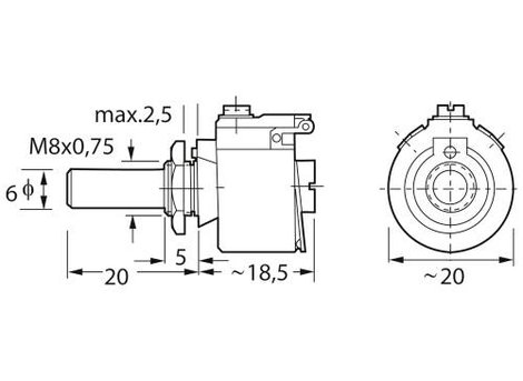 KRAH D 20/4W 10% 22R D 20/4W 10% 22R Huzal potenciométel 4 W 22 Ω 1 db 2. kép