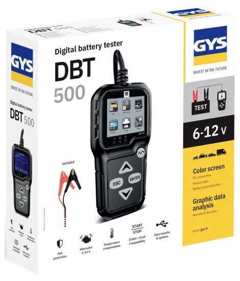 Toolit DBT500 Autós akkuteszter 6 V, 12 V Elem ellenőrzés, Fénygép kontroll, Töltésfelügyelet 140 mm 3. kép