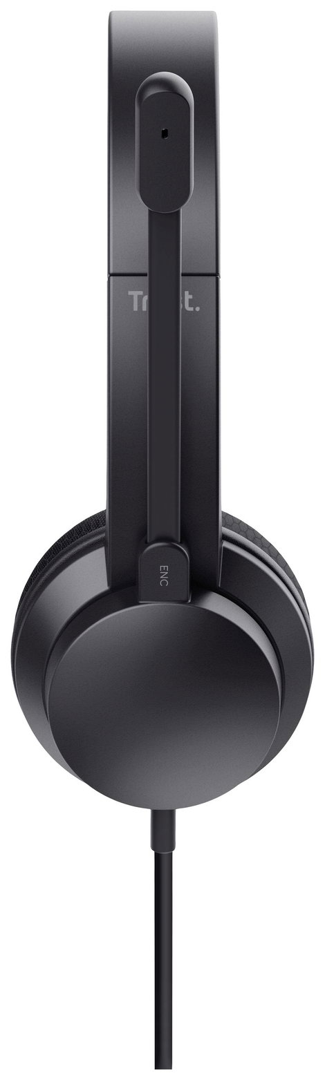 Trust Ayda Számítógép On Ear headset Vezetékes Stereo Fekete Noise Cancelling Headset, Hangerő szabá 4. kép