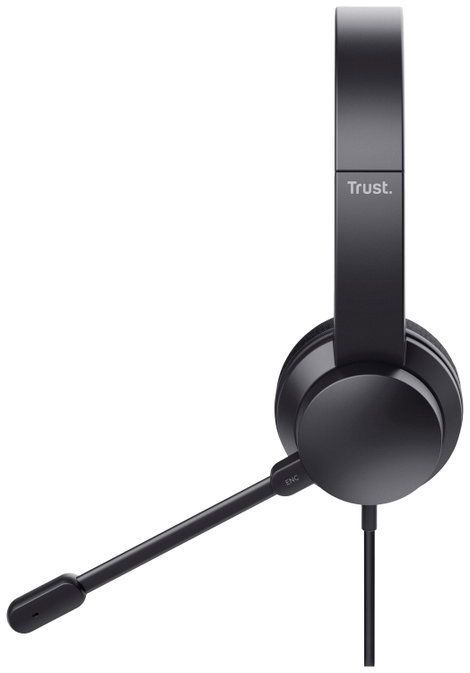 Trust Ayda Számítógép On Ear headset Vezetékes Stereo Fekete Noise Cancelling Headset, Hangerő szabá 5. kép