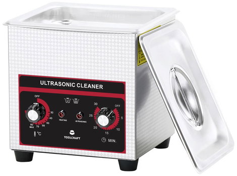 Ultrahangos tisztító fűtéssel és tisztítókosárral 160 W 1,3 l, TOOLCRAFT USC-130 5. kép