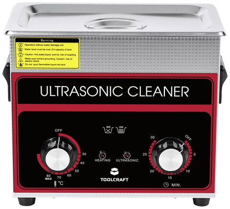 Ultrahangos tisztító fűtéssel és tisztítókosárral 280 W 3,2 l, TOOLCRAFT USC-320 2. kép