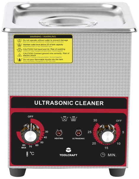 Ultrahangos tisztító fűtéssel és tisztítókosárral 160 W 2 l, TOOLCRAFT USC-200 2. kép