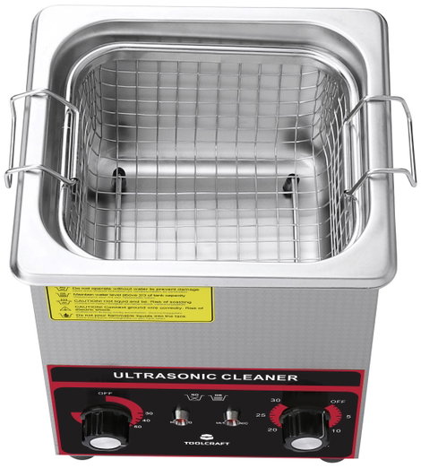 Ultrahangos tisztító fűtéssel és tisztítókosárral 160 W 2 l, TOOLCRAFT USC-200 6. kép