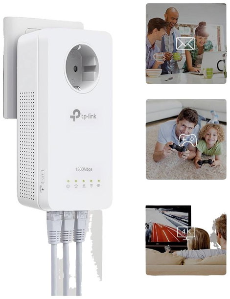 TP-LINK TL-WPA1300P KIT(DE) Powerline hálózati készlet TL-WPA1300P KIT(DE) 1.3 GBit/s 4. kép