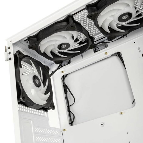 Kolink Observatory HF Glass Midi torony Számítógép ház Fehér 2 előre telepített LED-hűtő, 4 előre te 11. kép