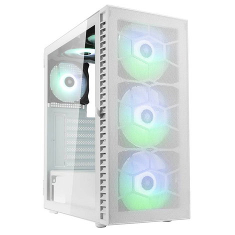 Kolink Observatory HF Glass Midi torony Számítógép ház Fehér 2 előre telepített LED-hűtő, 4 előre te 2. kép