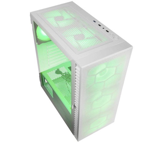 Kolink Observatory HF Glass Midi torony Számítógép ház Fehér 2 előre telepített LED-hűtő, 4 előre te 3. kép