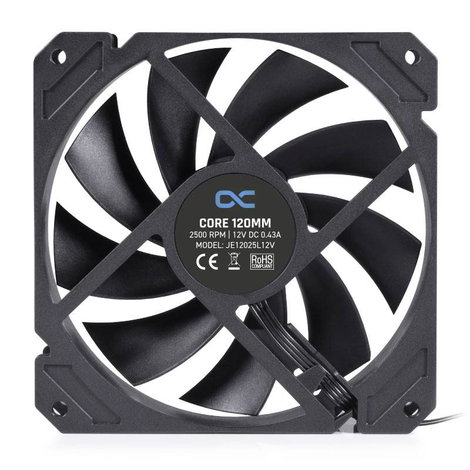Alphacool Core PWM-Lüfter 2.500 U/min Számítógépház ventilátor Fekete (Sz x Ma x Mé) 120 x 25 x 120 2. kép