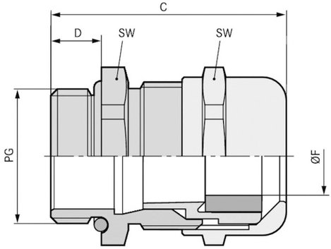 LAPP 52115720 Tömszelence PG11 Sárgaréz Sárgaréz 50 db 2. kép