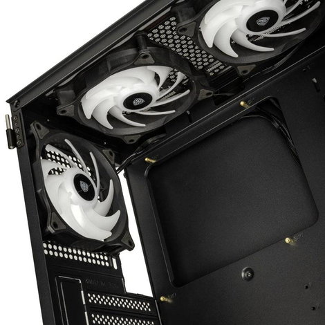 Kolink Observatory HF Glass Számítógép ház Fekete 2 előre telepített LED-hűtő, 4 előre telepített LE 10. kép