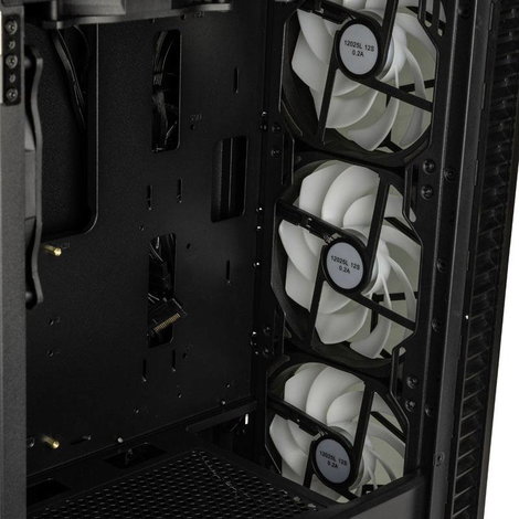 Kolink Observatory HF Glass Számítógép ház Fekete 2 előre telepített LED-hűtő, 4 előre telepített LE 8. kép