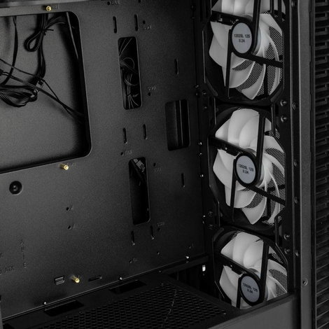 Kolink Observatory HF Mesh Midi torony Számítógép ház Fekete 2 előre telepített hűtő, 4 előre telepí 9. kép