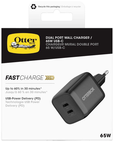 Otterbox Standard EU USB C 78-81342 USB-s töltőkészülék Beltér 65 W 2 x USB-C® 4. kép