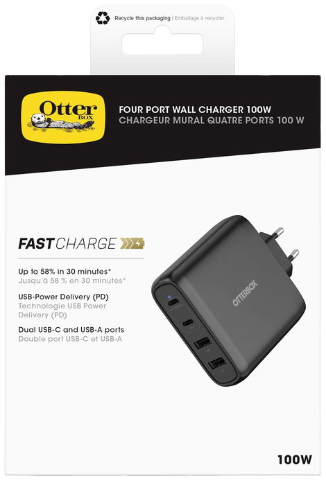 Otterbox Standard EU USB C 78-81343 USB-s töltőkészülék Beltér 100 W 4 x USB-C®, USB-A 4. kép