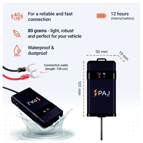 PAJ GPS VEHICLE FINDER 4G 2.0 GPS helymeghatározó rendszer Járműkövetés Fekete 5. kép