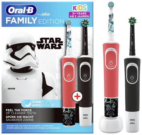 Oral-B D103 Black + D100 Star Wars D103.413.3-D100.410.2K Elektromos gyermek fogkefe Forgó/oszcillál 2. kép