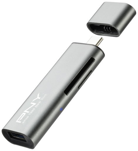 PNY R-TC-UA-3N1E01-RB Külső memóriakártya olvasó USB-C® USB 3.2 (Gen 1) Fémes 2. kép
