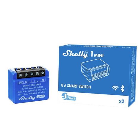 Shelly Plus 1 Mini Gen. 3 Vezeték nélküli kapcsoló Wi-Fi, Bluetooth 2. kép