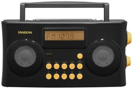Sangean PR-D17 Táskarádió URH, AM, FM AUX Bemondás funkció, Érezhető gombok, Ébresztő funkció Fekete