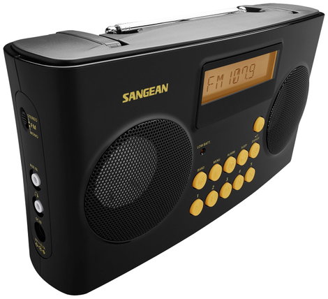 Sangean PR-D17 Táskarádió URH, AM, FM AUX Bemondás funkció, Érezhető gombok, Ébresztő funkció Fekete 2. kép